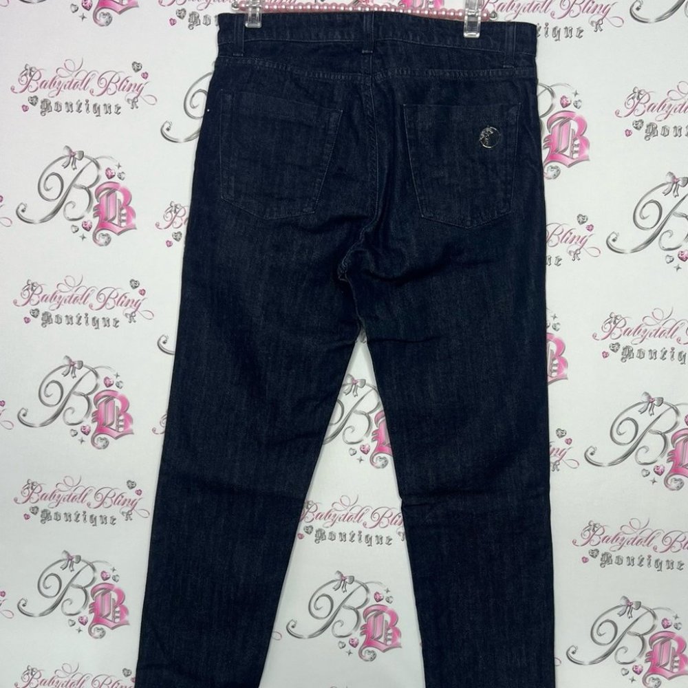 Versace jeans Medusa logo metal emblem buttons charm straight leg dark wash - Picture 12 of 16